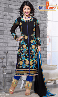 Hina Khan Black Georgette Suit (Nayantara - 11003)