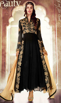 Black Georgette Designer Anarkali Suit (Amyra 25002)
